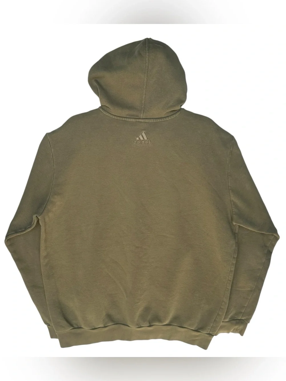 Adidas Essentials Big Logo Pullover Hoodie Olive Green Men’s Large Fleece